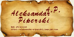 Aleksandar Piperski vizit kartica